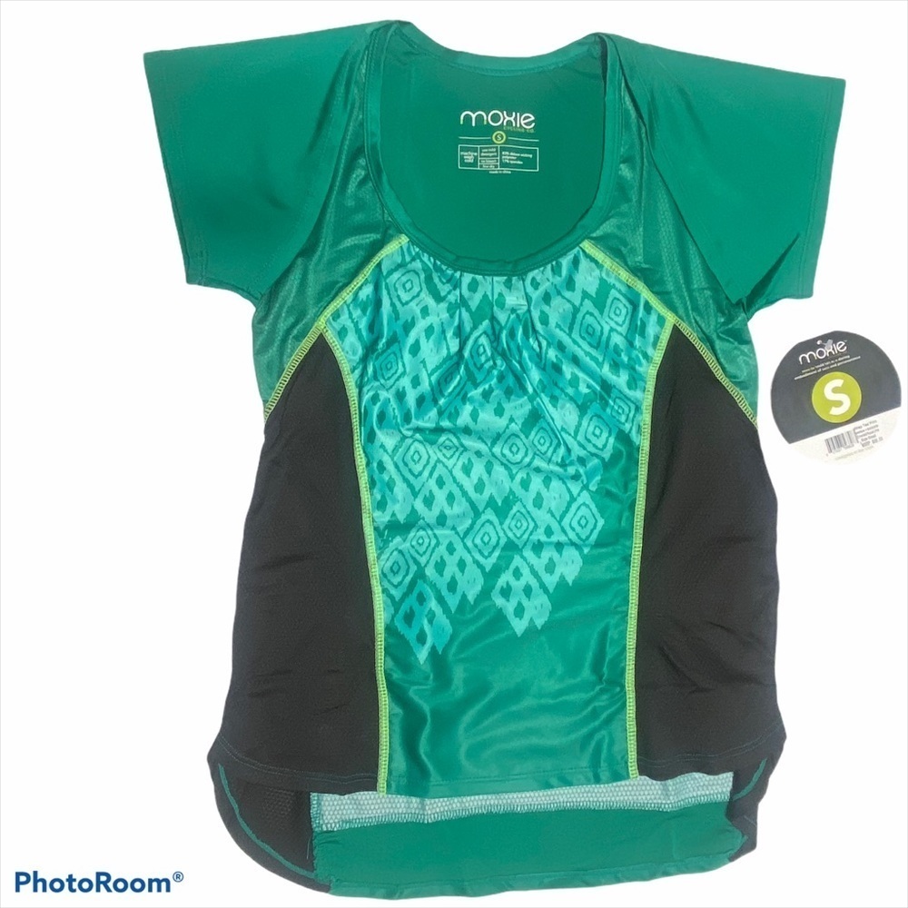 NWT MOXIE CYCLING Emerald Aqua Lime Small Jersey
